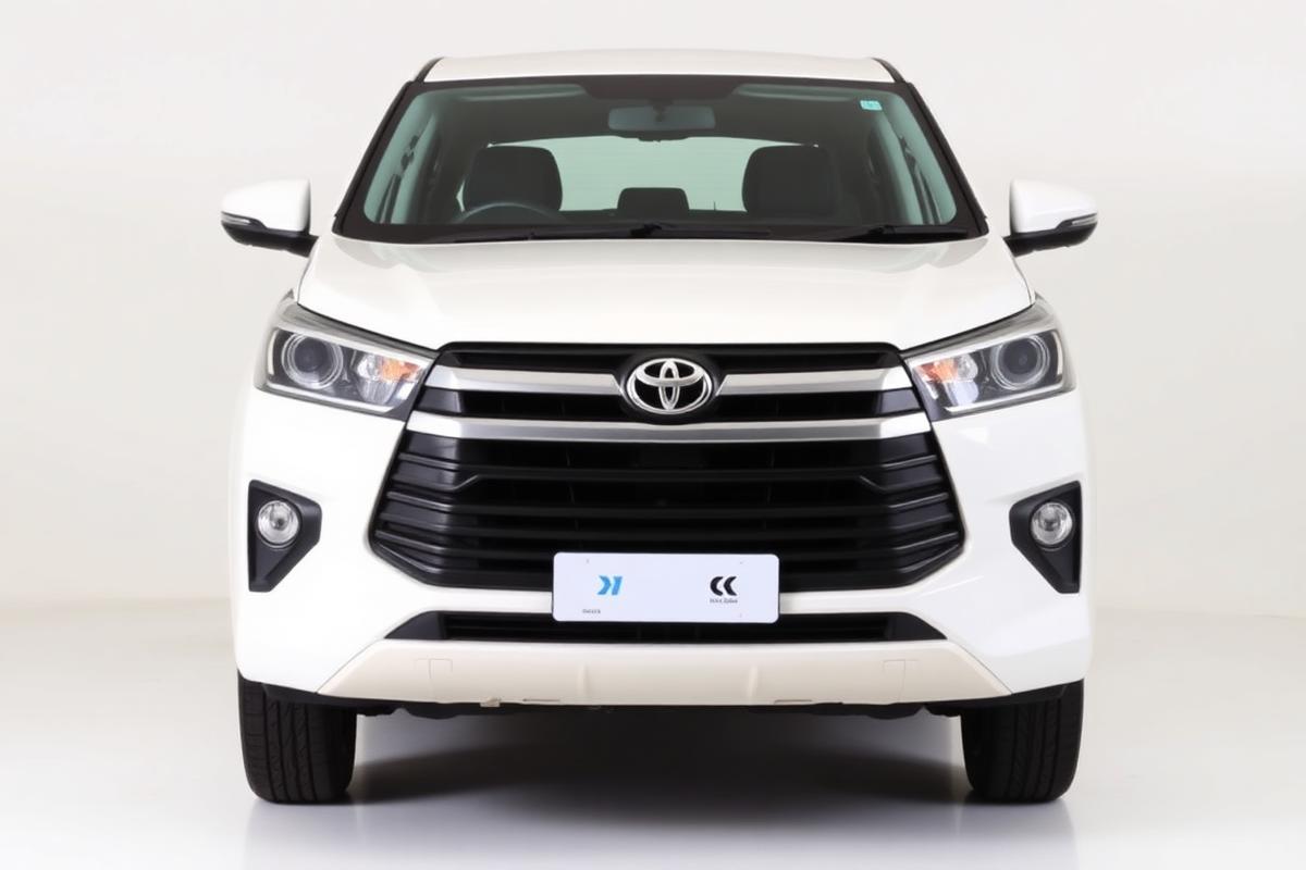 White Toyota Innova Crysta available for rental in Jaipur